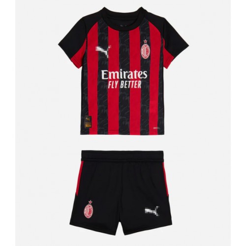 AC Milan Christopher Nkunku #18 Hemmaställ Barn 2025-26 Kortärmad (+ Korta byxor)